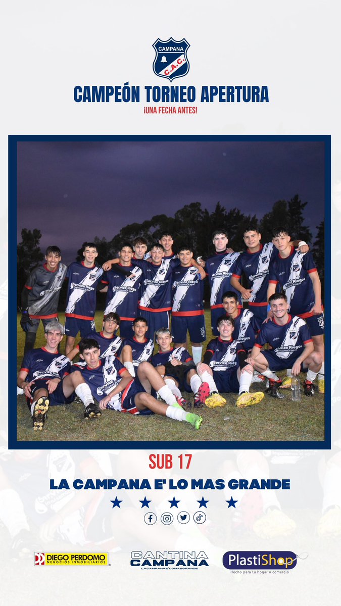¡Los pibes de la 𝐬𝐮𝐛 𝟏𝟕 son campeones del 𝐭𝐨𝐫𝐧𝐞𝐨 𝐚𝐩𝐞𝐫𝐭𝐮𝐫𝐚 una fecha antes! 

¡ꜰᴇʟɪᴄɪᴛᴀᴄɪᴏɴᴇꜱ ᴄᴀᴍᴘᴇᴏɴᴇꜱ! 🏆