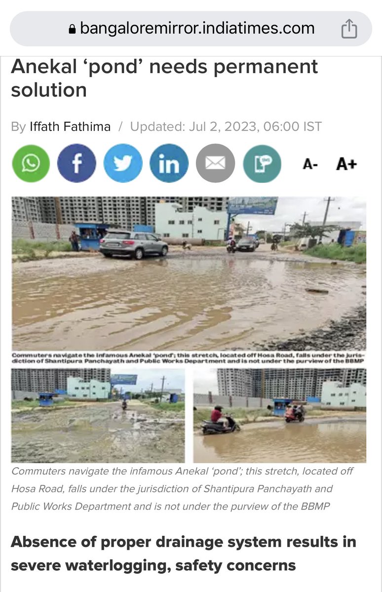 Citizens Movement, East Bengaluru (@east_bengaluru) on Twitter photo The new <a href="/INCKarnataka/">Karnataka Congress</a> govt wants to create #BrandBengaluru and make a world-class tunnel road. While existing roads are turning into Ponds due to only repairs on paper. Dear <a href="/INCIndia/">Congress</a> stop treating Bengaluru & Karnataka as your ATM. This road belongs to Anekal.<a href="/siddaramaiah/">Siddaramaiah</a> The new <a href="/INCKarnataka/">Karnataka Congress</a> govt wants to create #BrandBengaluru and make a world-class tunnel road. While existing roads are turning into Ponds due to only repairs on paper. Dear <a href="/INCIndia/">Congress</a> stop treating Bengaluru & Karnataka as your ATM. This road belongs to Anekal.<a href="/siddaramaiah/">Siddaramaiah</a>