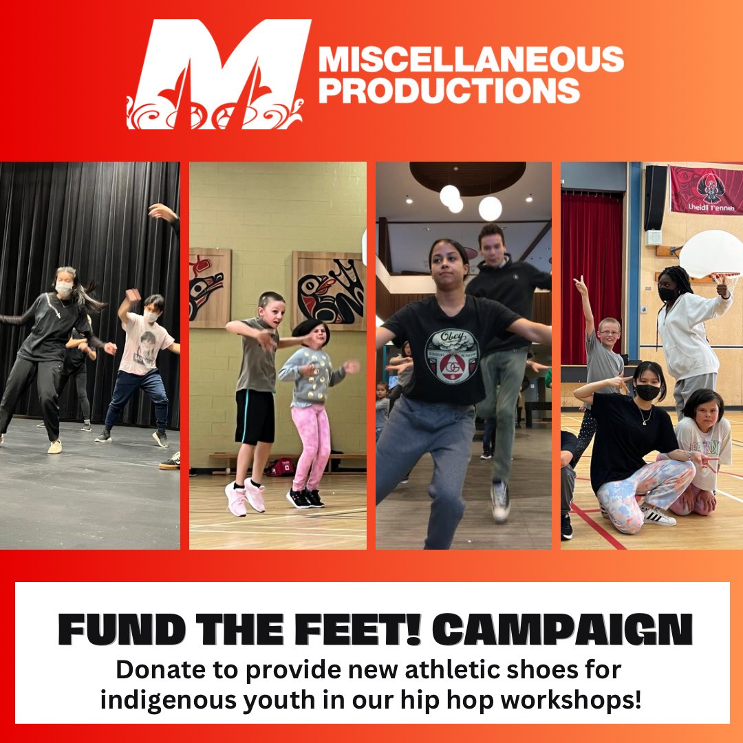 misccommunity's tweet photo. MISCELLANEOUS is raising💰to buy athletic shoes for participating multi-barriered kids taking part in our FREE hip hop dance workshops in #BC #indigenous communities. Please #donate or share this post 🙏 #FundTheFeet #misccommunity 

https://t.co/TSLKBw7JOm https://t.co/76iLxHJ4FO
