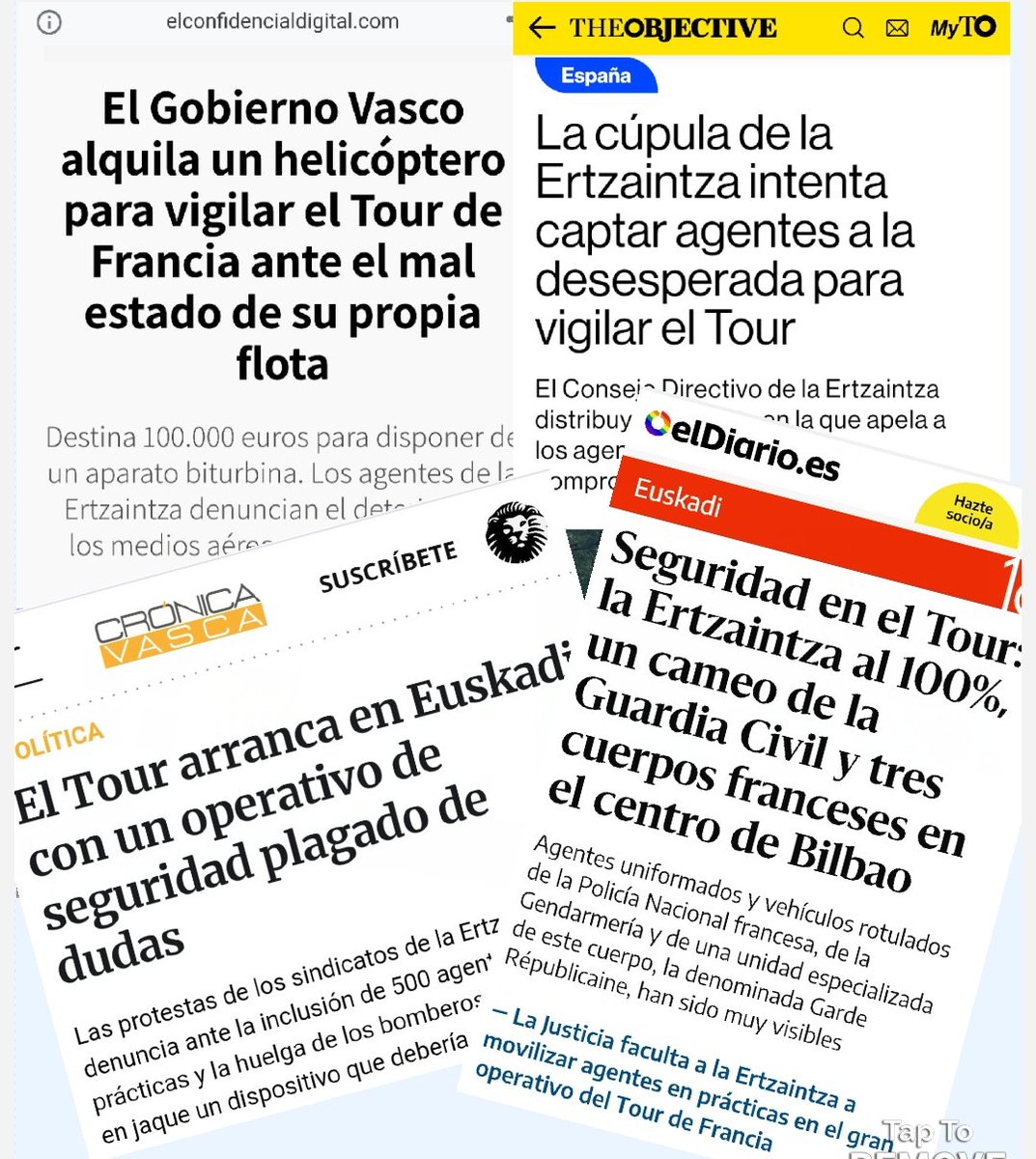 fgrruiz's tweet photo. ⛔ Cuando la política importa más que la seguridad

Tour de Francia en el País Vasco 🇪🇦
➡️ Policías franceses trabajando en España
➡️ Ertzainza buscando recursos a la desesperada
➡️ Recursos de GC y Policía desaprovechados https://t.co/mR7Yiipvx3