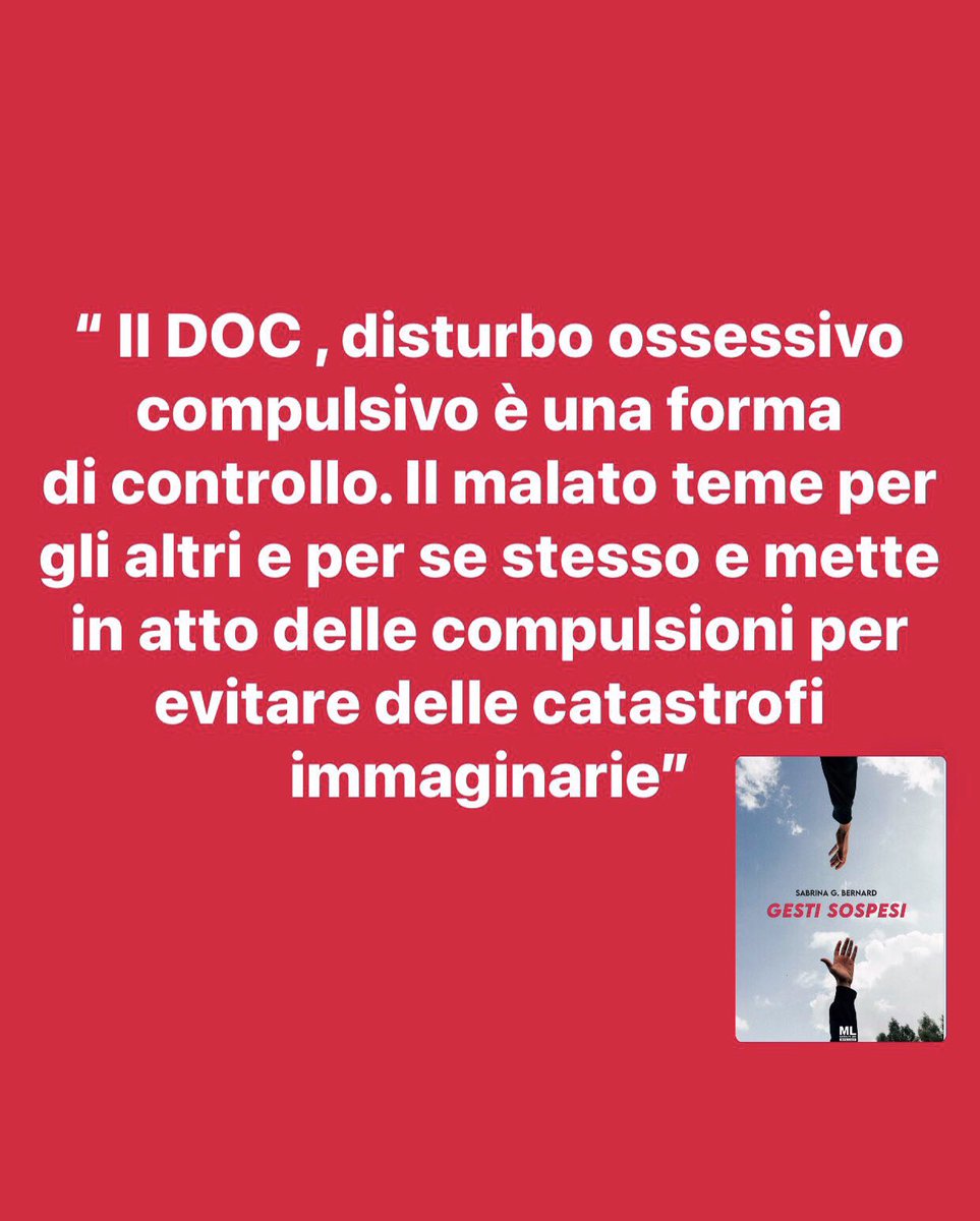 #Gestisospesi #romanzo #doc
#ossessioni #ossessionicompulsive 
#adolescenza #psicologia #scuola #ansia