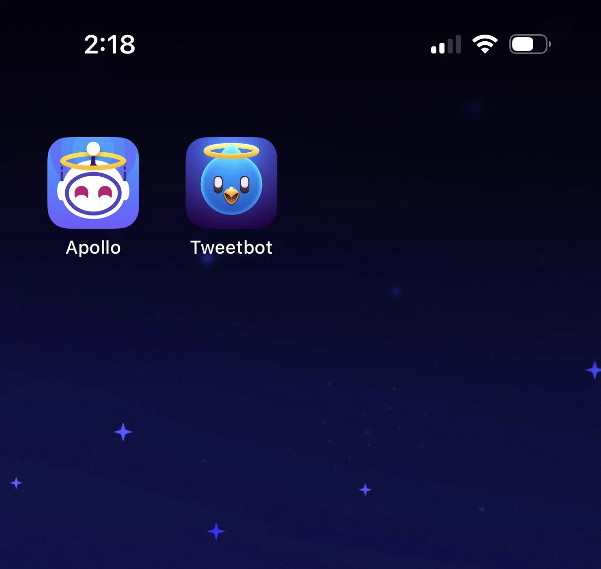 Updated Apollo icon on Home Screen giving it a halo like Tweetbot