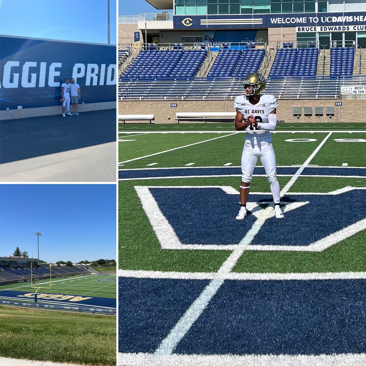 CadenPinnick's tweet photo. Great time visiting @UCDfootball The coaches and staff continue to impress us.  Thank you @QuinnShanbour @mcody83 for the hospitality and showing us Aggie Pride https://t.co/wp9mdQK3To