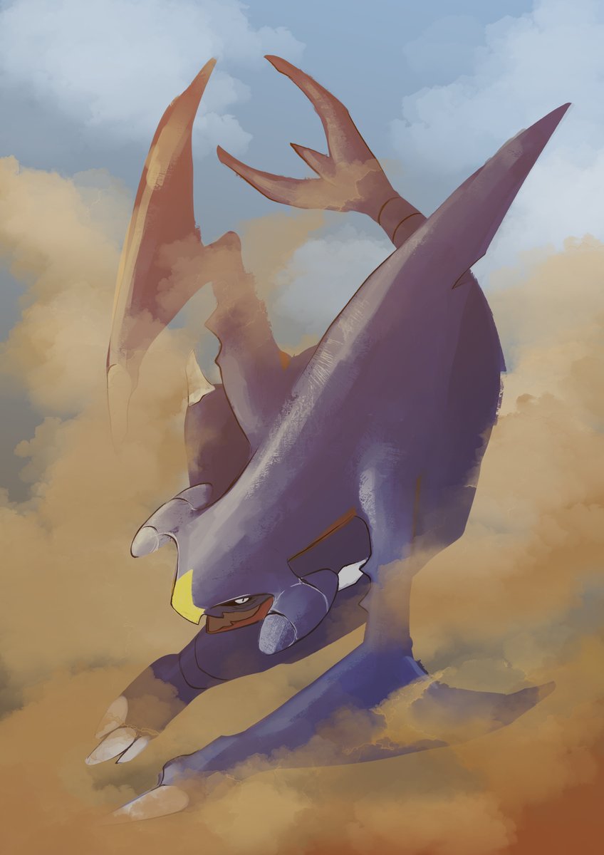 Atoupik1's tweet photo. More brush test wit a speedpaint. One of my favorite pokemon: Garchomp.

#speedpaint #pokemonart #garchomp #clipstudiopaint #ArtistOnTwitter https://t.co/8qgVMUe6QS
