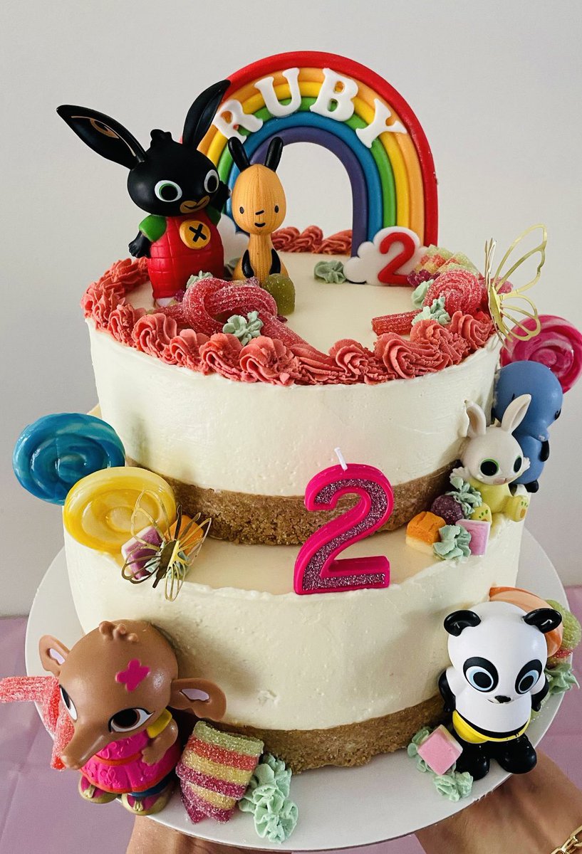 AbbiesCheeseca1's tweet photo. Double tier birthday cheesecake for my Bing obsessed 2 year old 🥹💗 https://t.co/AKfBoelGO0