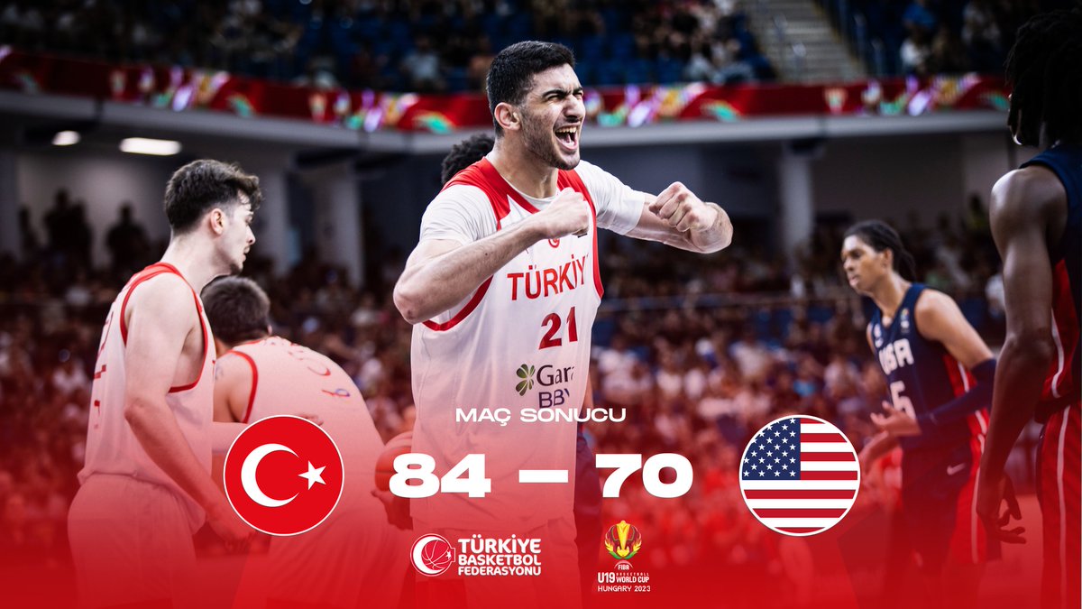 🇹🇷 DÜNYA ÜÇÜNCÜSÜYÜZ! 🇹🇷

🥉 FIBA 19 Yaş Altı Dünya Kupası Üçüncülük maçında ABD'yi 84-70'lik skorla mağlup eden 19 Yaş Altı Erkek Milli Takımımız, bronz madalyanın sahibi oluyor! 

#BizBirlikteyiz #FIBAU19