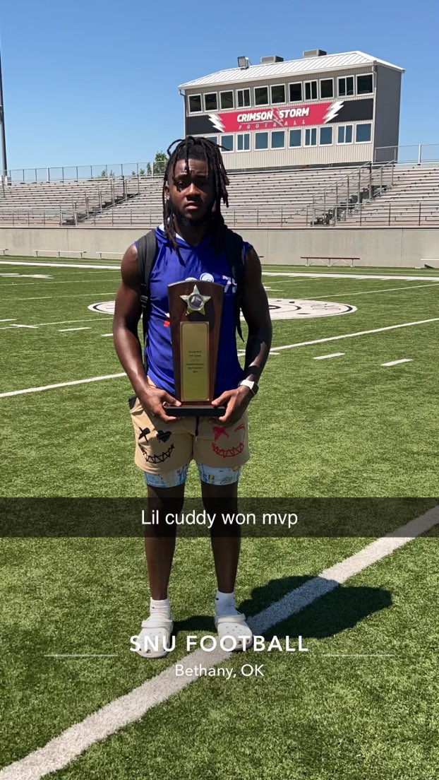 Great camp today glad I got to come out and compete I won overall MVP 🙏🏾🙏🏾 @Iconic7v7 @MacHighlanders @manning_brett @PrepRedzoneOK @1WayWalt