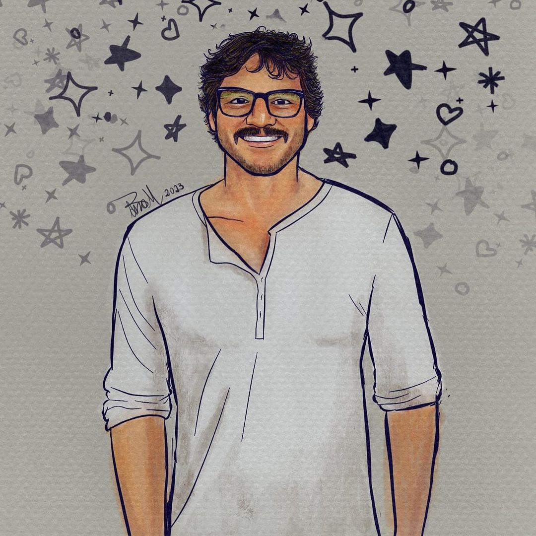 pascalypse's tweet photo. Pedrito em desenho, pelas mãos da talentosíssima @a.martini94 💜✍️👨🏻
Obrigada por compartilhar com a gente, Aninha.
#PedroPascal #pedropascaledit #pedropascalfanpage #tlou #Narcos #pedropascaledits https://t.co/gQHjEqnliU