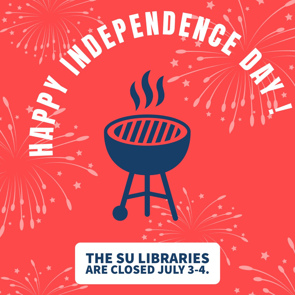 We wish you a safe and celebratory Independence Day weekend! The Libraries will reopen on Wednesday, July 5.