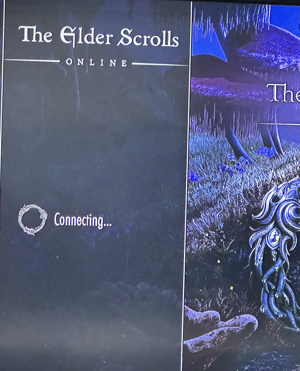 fullcremo's tweet photo. @BethesdaSupport @TESOnline Same here it says connecting but nothing happens, tried restarting modem +Xbox but still same problem https://t.co/nOdX6CPh6f