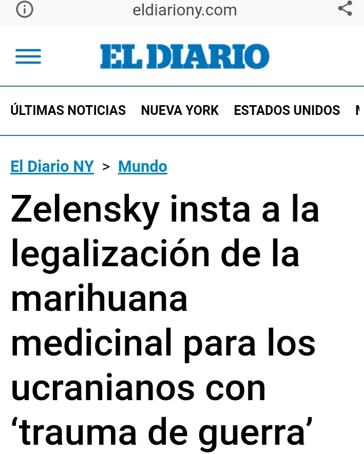 Zelensky habla de 'despenalizar la marihuana medicinal' para los ucranianos con 'traumas de la guerra'...que vendrá después?

Creo que el circo ucraniano nos prepara nuevos espectáculos para entretenernos en el verano.

#LaVerdadEsNuestraBandera
#Redbeldes