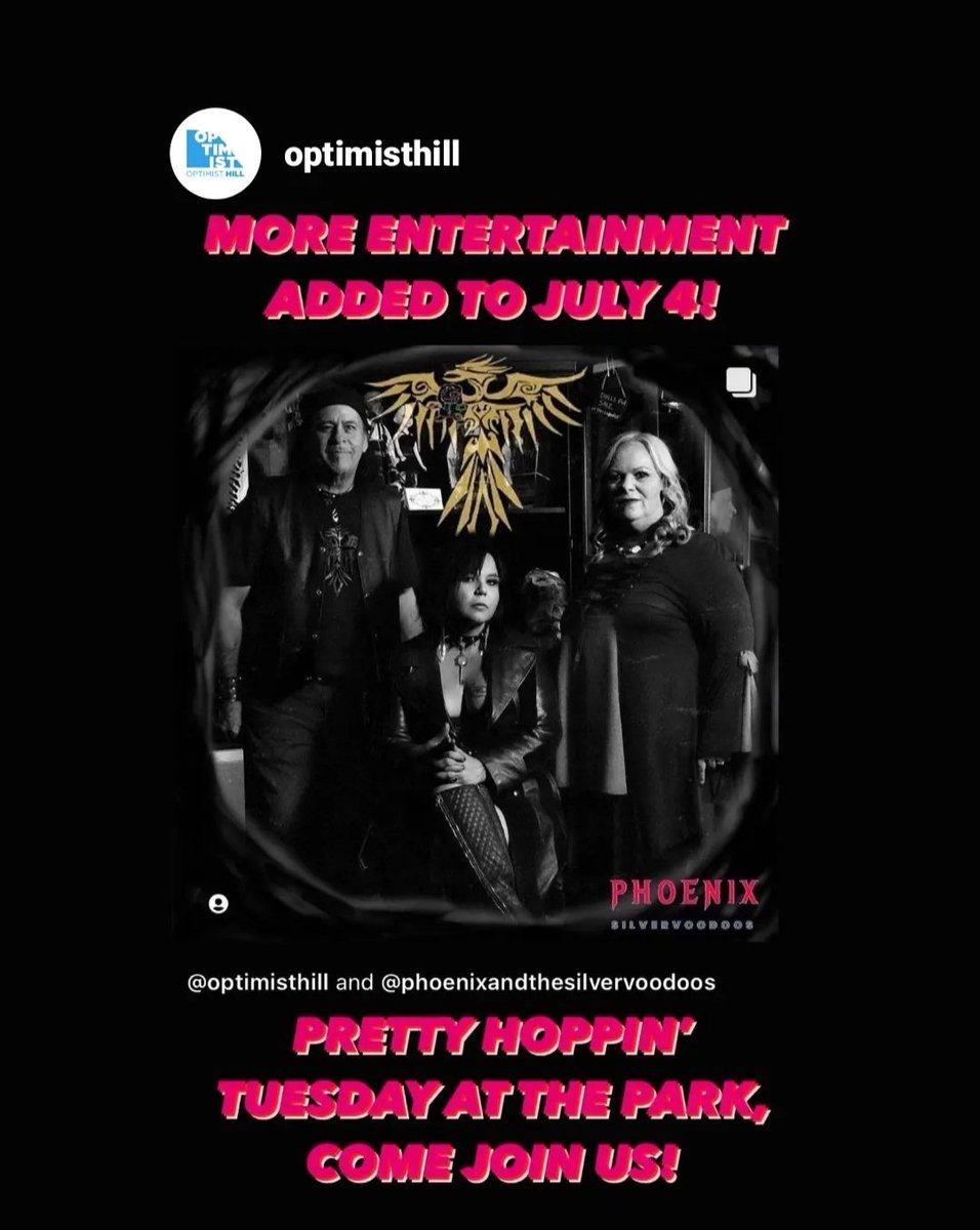 Phoenix and the SilverVoodoos (@psilvervoodoos) on Twitter photo We're playing in Saskatoon <a href="/optimisthill/">Optimist Hill</a> this Tues July 4 at 7 pm.We're bringing the big amps and our "garage band" sound
#saskatoon #yxe #music #live #livemusic #liveperformance #liveentertainment #liveshow #independentartist #rocknroll #rockmusic #alternativerock #rockband We're playing in Saskatoon <a href="/optimisthill/">Optimist Hill</a> this Tues July 4 at 7 pm.We're bringing the big amps and our "garage band" sound
#saskatoon #yxe #music #live #livemusic #liveperformance #liveentertainment #liveshow #independentartist #rocknroll #rockmusic #alternativerock #rockband
