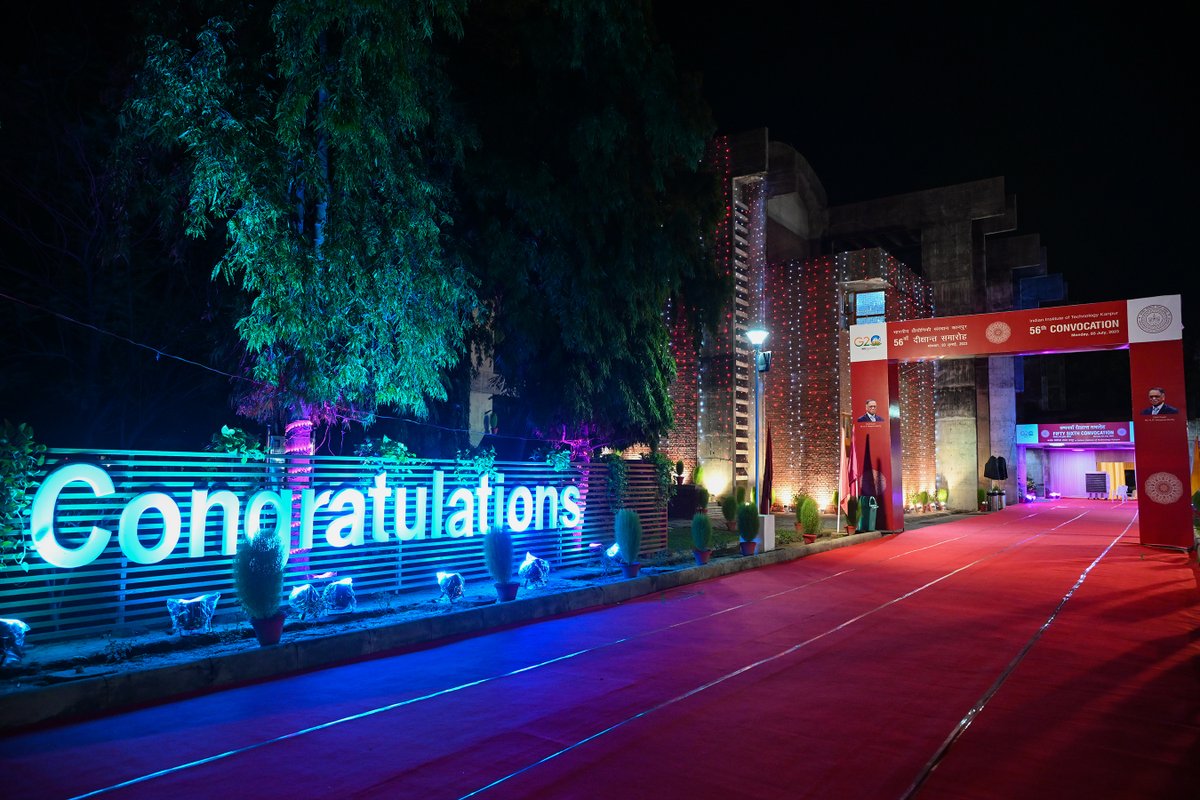 karandi65's tweet photo. Excitement fills the air as we eagerly await the 56th #Convocation tomorrow!
Our campus has been adorned with beautiful decorations, preparing to welcome our esteemed chief guest, Shri Narayana Murthy, and proudly celebrate the graduation of our students. https://t.co/7tQ8p0fYaX