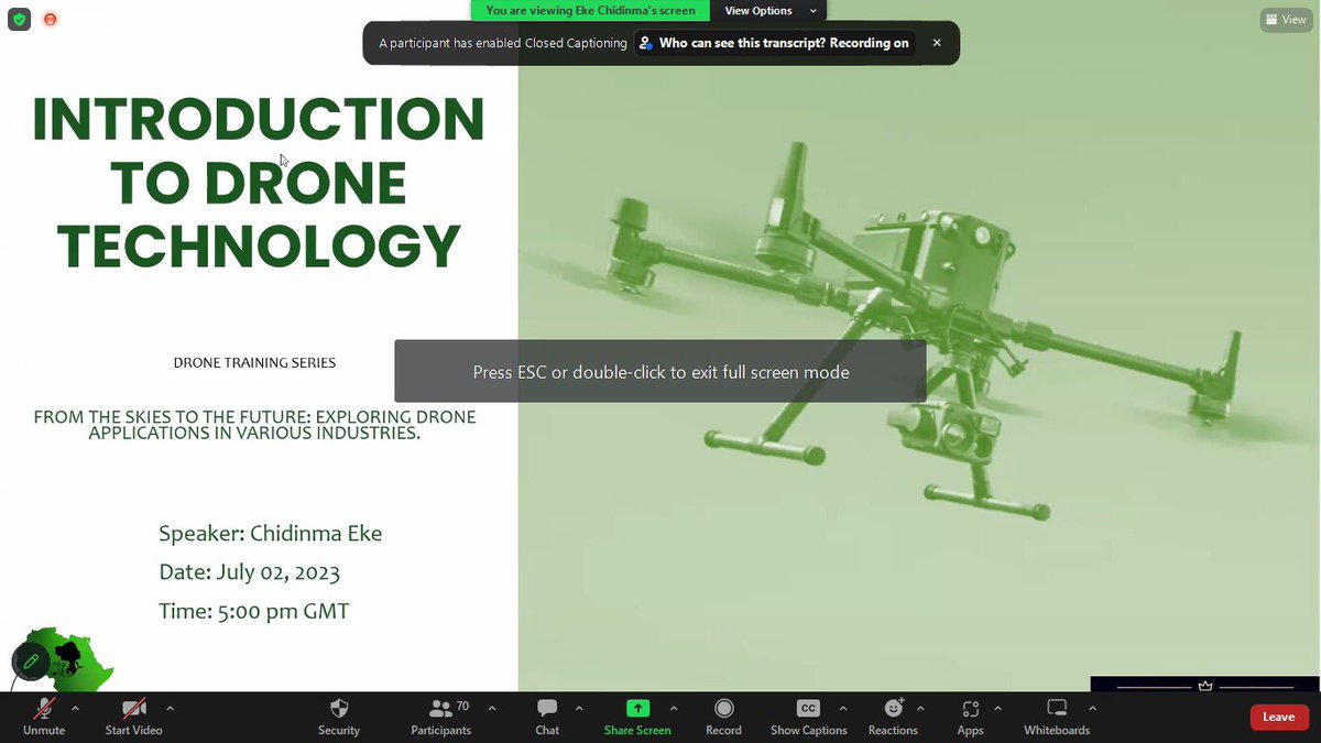 africwomeningis's tweet photo. Happening Live!📌📌

‘Introduction to drone technology’ by Chidinma Eke @chi_diinma 

#Africanwomeningis #sheflies #drones https://t.co/DAFbpmCQ4u