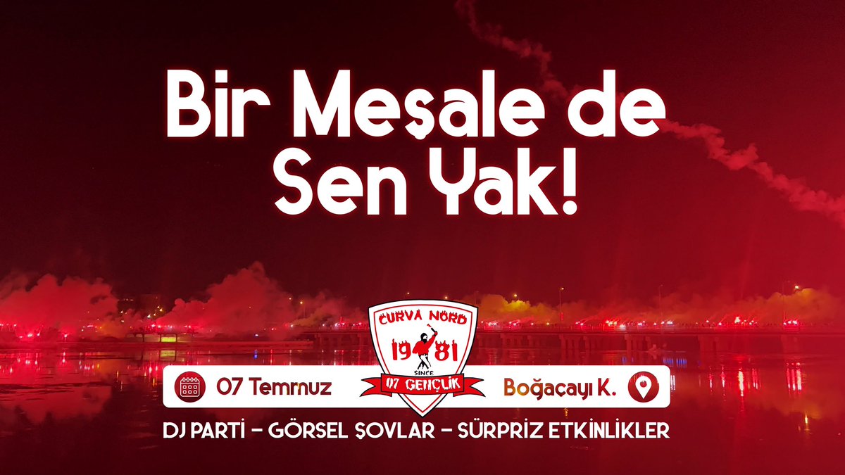 🔴⚪️ 07.07 Dünya ANTALYASPORLULAR gününde geleneksel hale getirdiğimiz

🔥Bir Meşale de Sen Yak 🔥

etkinliğine tüm halkımız davetlidir.

Haydi Antalya Bir Meşale de Sen yakarak 🔥 şehrinin takımına destek ol.