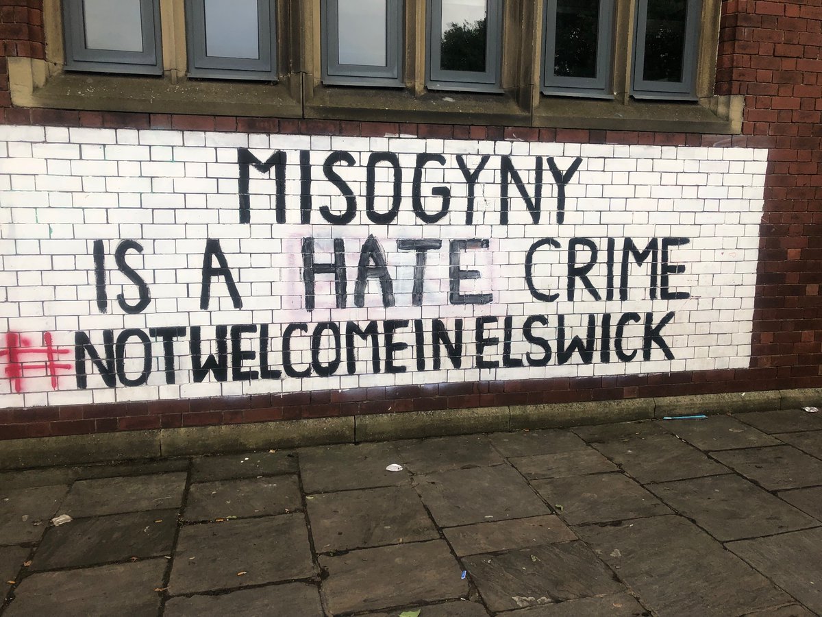Saw this #graffiti in #Newcastle speaking out against #violenceagainstwomenandgirls and #misogyny.

#notwelcomeinelswick #violenceagainstwomen #vawg #activism #maleviolence