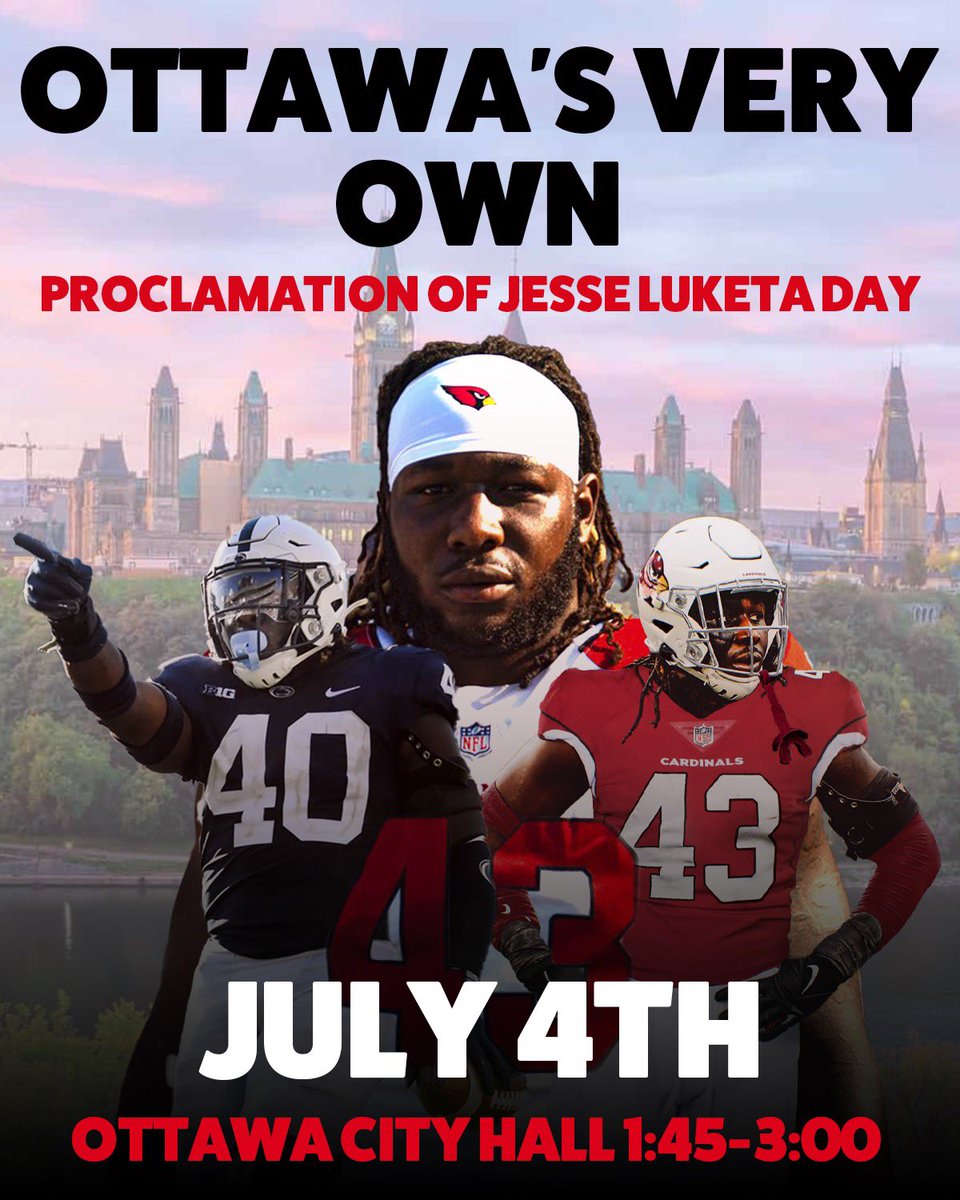 It will be a great day !! Our  <a href="/OttawasVeryOwn/">Jesse Luketa 🇨🇦🇨🇩</a> will be making history. Show up to support one of the greatest trailblazer in Ottawa’s football history.