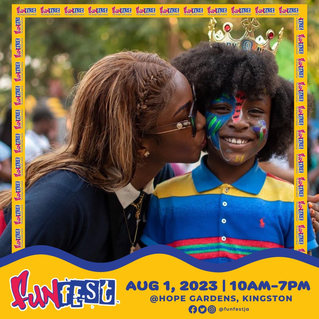 FunfestJa's tweet photo. This could be you and your kid @FunfestJa!
Don’t be a boring parent this summer, bring the kids to Hope Gardens on August 1, 2023 for a #Funtastic day from 10am-7pm.
#UniqueFamilyFestival #FunfestSummer2023 #Funfestja #Funfest #Funday #FunCyadun #familyfunday https://t.co/q9Rtbgz5vg