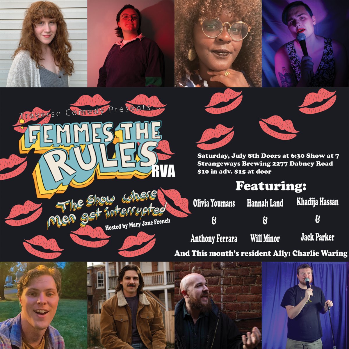 We are less than a week away from an all new Femmes The Rules at @strangewaysRVA! grab those tickets now to save on admission! see you there! You don't wanna miss this one, folks! linktr.ee/traversecomedy #ComedyRVA #RVA #RichmondVA #ThingsToDoInRVA #ThingsToDoInRichmondVA