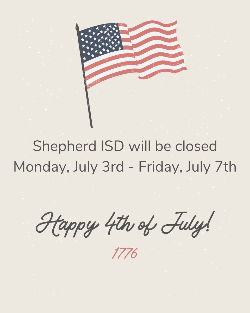 District offices and schools will resume summer operating hours on Monday, July 10th.

Have a safe and enjoyable holiday!