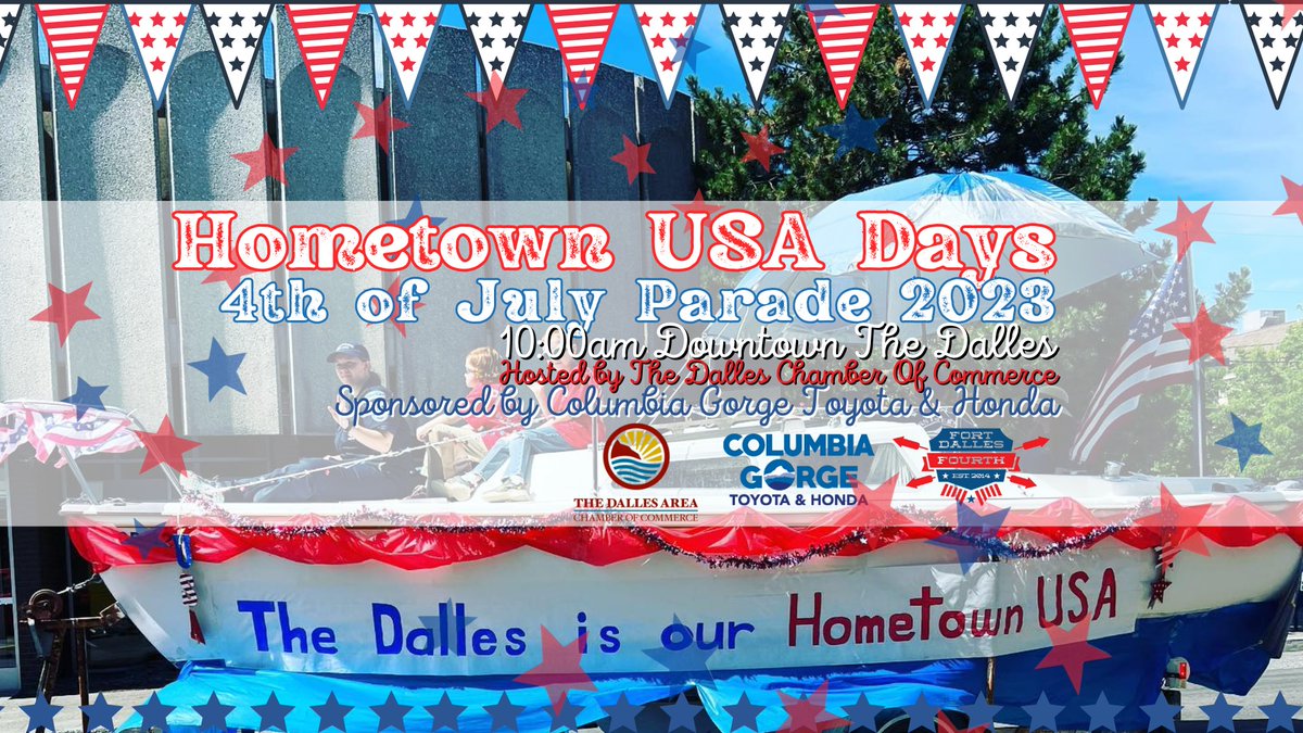 Explore_TD's tweet photo. Countdown to Fort Dalles Fourth continues!
An absolutely jam-packed day is only 2 days away with a city-wide parade at the heart of the celebration! The parade begins at 10am at 6th &amp; Webber, and check the map on this post to follow along!
#fourthofjuly #explorethedalles https://t.co/NVR90y40EB