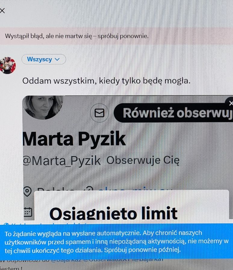 bajarka2's tweet photo. To konto też padło, ale już chyba coś rusza. Oddam ff wszystkim! Dziękuję! Po awarii będę na głównym, ale tu też miejmy się na wzzelki wypadek. https://t.co/v6R8XmPD5c