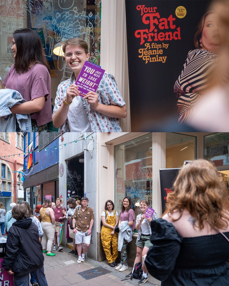 Thinking about the wonderful time we had a @junobookssheff in Sheffield as part of our time at @sheffdocfest. Love these photos by @anastasiayules which capture the joy of our signing with @yrfatfriend brilliantly. Thanks to everyone who came down! #yrfatfriendfilm @JeanieFinlay