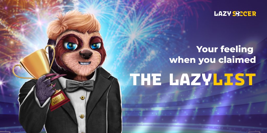 getterset's tweet photo. 🎉🎉 I've claimed my Lazylist - a guaranteed spot for the upcoming @Lazy_Soccer mint, a Think&amp;Earn soccer manager simulator.Join the Lazy Soccer @zealy_io campaign to earn WLs, free mints, and other valuable prizes! You're still early!Zealy: https://t.co/VvrTWiWMCQ https://t.co/7SDGaU4sPf