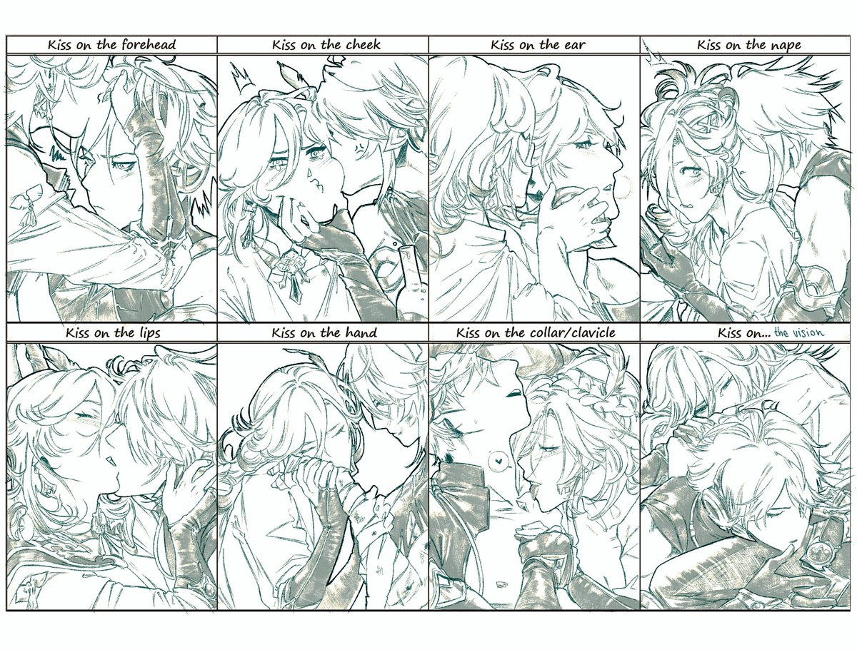 TheBlackWolf94's tweet photo. [ 원신 ] - K i s s  O n  🌱🏛️

Here's the full view of the meme kiss with THEM
#haikaveh #kavetham #Alhaitham #Kaveh https://t.co/B7icUu2UQ4