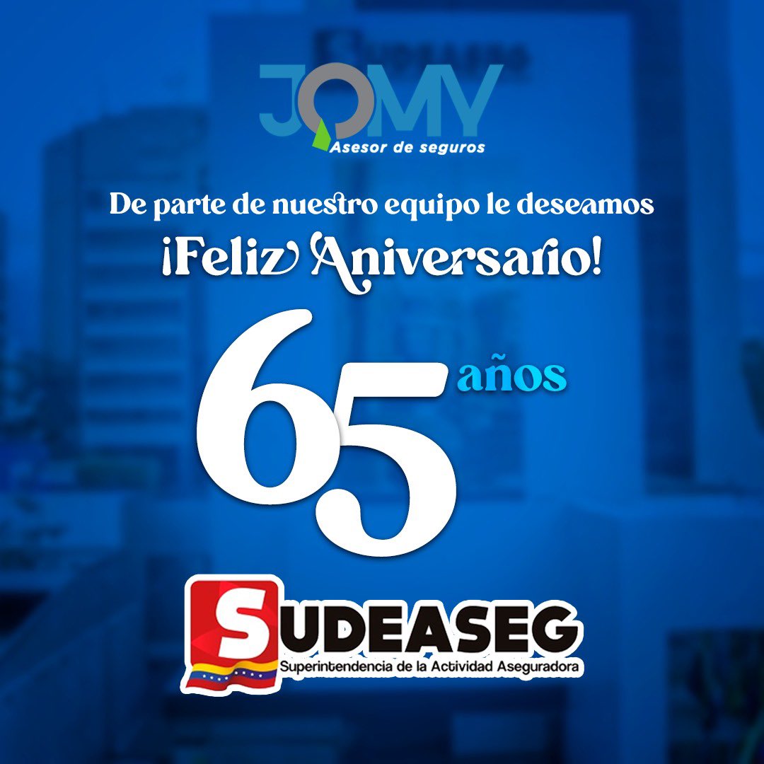 Felicitaciones a nuestro ente regulador en su 65 Aniversario 

Seguimos!!!

José Miguel Rodriguez Goitia
 Asesor de Seguros 

#asegurateya 
#segurosdesaludenvenezuela #seguros #salud #polizasnacionales   #polizasinternacionales#asesordeseguros #segurosdeviaje #caracas #Venezuela