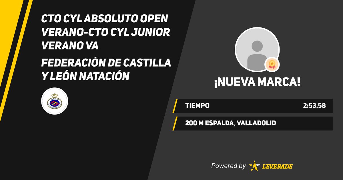 alex_wellnes's tweet photo. ¡He conseguido una nueva marca! #BecomeALegend 
 200 m Espalda - 2:53.58 https://t.co/SFL1wqcIfI