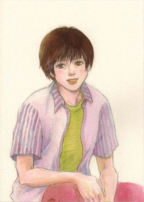 ラスト数枚を何度も書き直してようやくゴール直前なんだけどラストのフレーズが決まらないのでその数行は寝ている間のワタシにお願いするなり…(脳みそくんちらかった考え整理して)  過去絵・カラーインクと色鉛筆