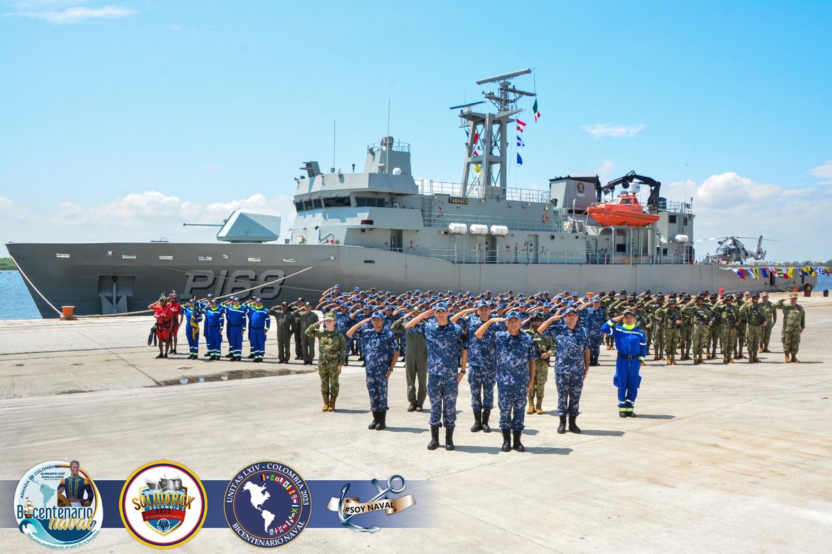 SEMAR_mx's tweet photo. #Entérate

Nuestro buque ARM. "Tabasco" (PO-168) zarpó rumbo a los #EjerciciosMultinacionales #UNITAS LXIV 2023 y #SOLIDAREX, cuyos objetivos son fortalecer la interoperabilidad y cooperación entre las naciones participantes, mediante el adiestramiento combinado de operaciones navales, anfibias y de seguridad hemisférica.

#ArmadaDeMéxico