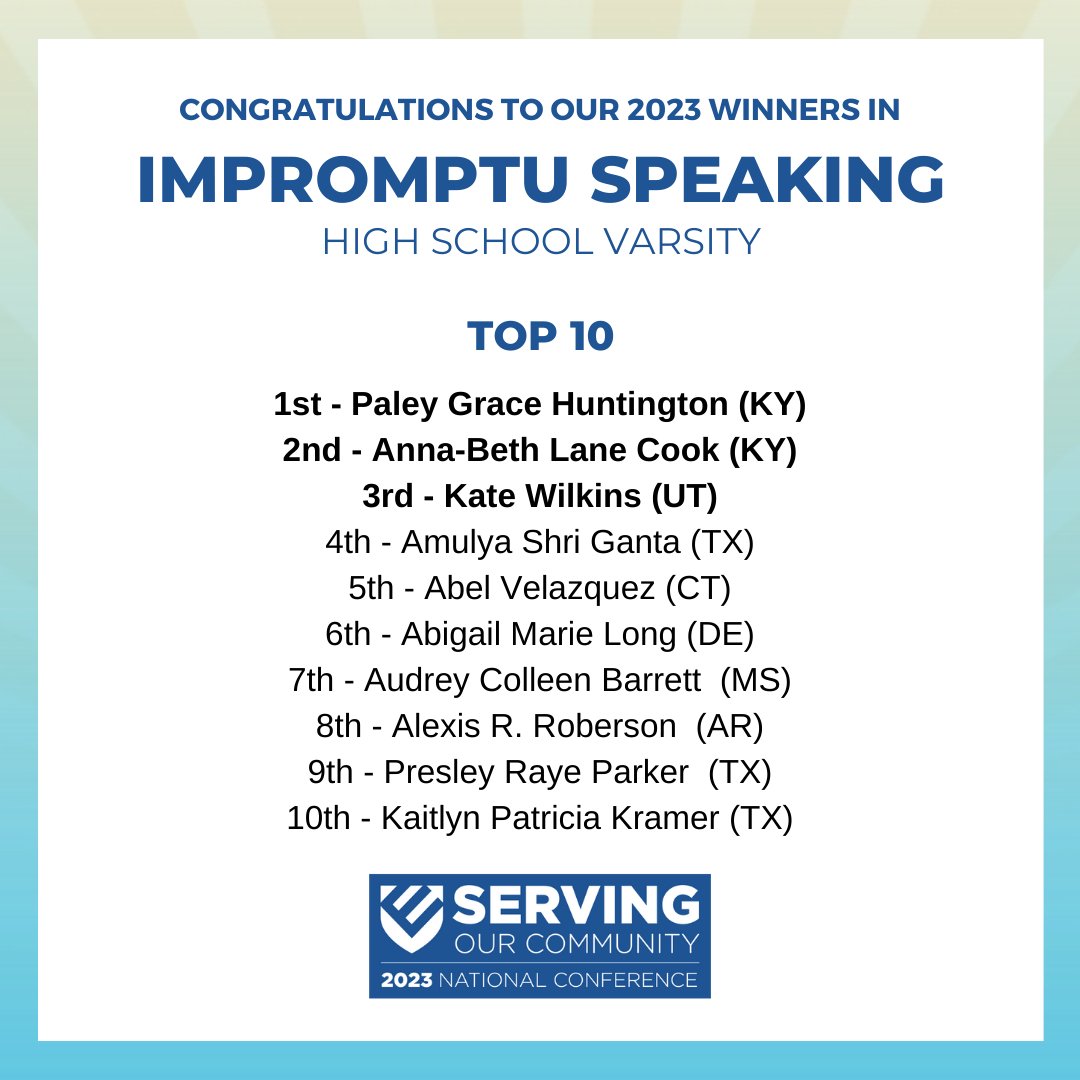 Congratulations to the winners at the 2023 Educators Rising National Conference! #EdRising23 #ServingOurCommunity