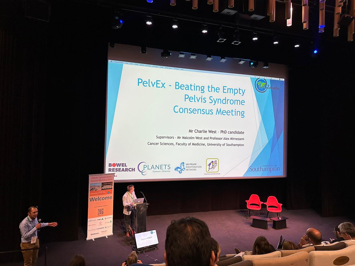 Charlie West (@charliewest89) on Twitter photo Great to have the opportunity to present our work on the empty pelvis to the <a href="/PelvExGroup/">PelvEx</a> on Friday in Bordeaux. Thank you to <a href="/BowelResearch/">Bowel Research UK</a>, <a href="/PLANETSCHARITY/">PLANETS Cancer Charity</a> and <a href="/PenguinsAC/">Penguins Against Cancer</a> for the support. Amazing meeting! Looking forward to London in 2024. Great to have the opportunity to present our work on the empty pelvis to the <a href="/PelvExGroup/">PelvEx</a> on Friday in Bordeaux. Thank you to <a href="/BowelResearch/">Bowel Research UK</a>, <a href="/PLANETSCHARITY/">PLANETS Cancer Charity</a> and <a href="/PenguinsAC/">Penguins Against Cancer</a> for the support. Amazing meeting! Looking forward to London in 2024.