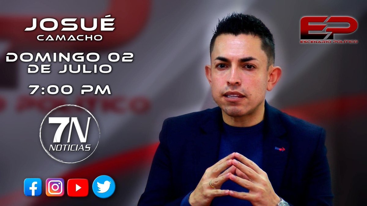 7NNoticias's tweet photo. #Destacado / Vea hoy 02 de julio a las 7:00 pm en #7NNoticias en #EscenarioPolítico; entrevista con Josué Camacho candidato a la Asamblea de #Boyacá
#BoyacáElige
#UstedDecide
#Elecciones2023
#EscenarioPolítico
#Somos7NNoticias https://t.co/MzmWR2JegF