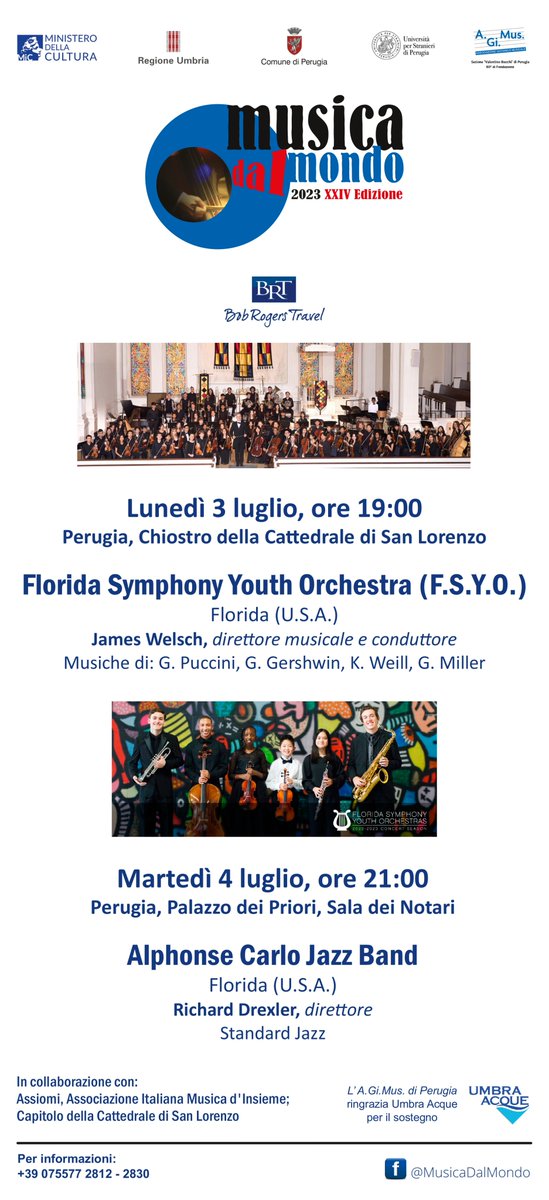 Prossimi concerti di Musica dal Mondo 2023