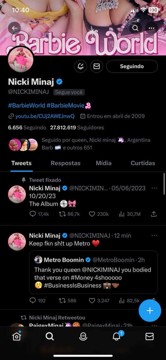 svlling Nicki Minaj follows 
taking the h.o #ratzspace