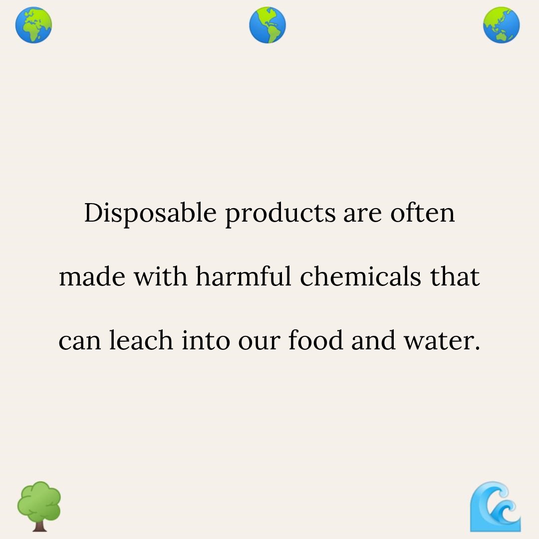 RebottleShop's tweet image. Part 2
Disposable products are often made with harmful chemicals that can leach into our food and water.
Switching to reusables is a great way to reduce your exposure to these chemicals and improve your health.

#HealthyChoices
#ChemicalFreeLiving
#EcoHealth