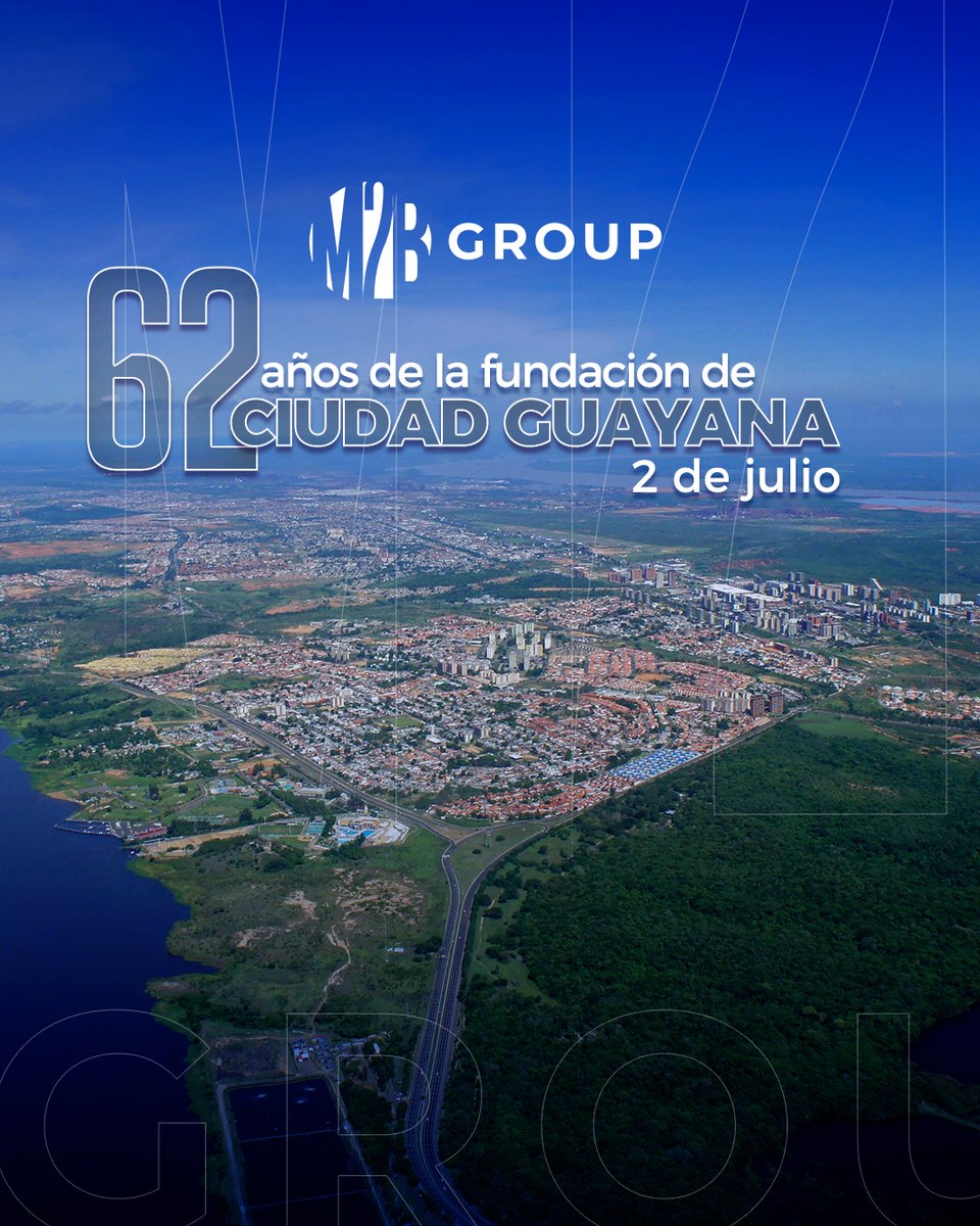 M2bgroup_us's tweet photo. En una ocasión tan especial, queremos felicitar en sus 62 años, a esta gran urbe que es #CiudadGuayana, localidad llena de grandes bondades naturales, productivas y empresariales.

@NicolasMaduro
@Hectorsilvavzla
@delcyrodriguezv
@CVG_Oficial
 
 #M2BGROUP #venezuela https://t.co/ms0pj88gSt