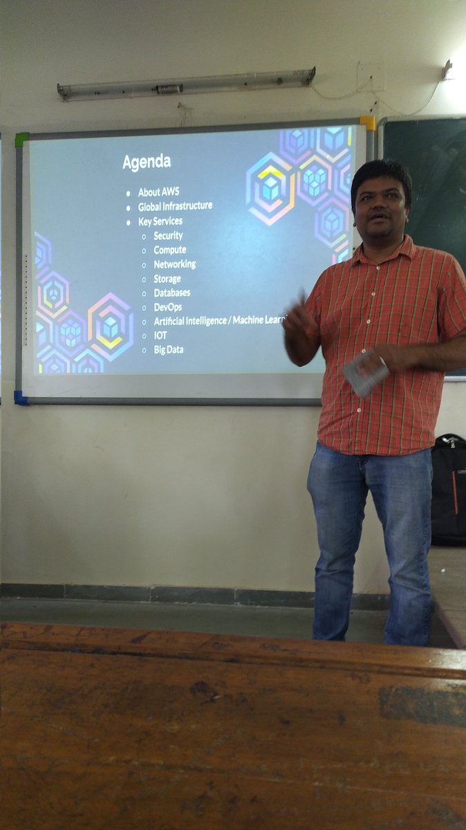 This Sunday Attended a session by #AWSUGVadodara  on 'Basics of Cloud Computing and Amazon Web Services' by <a href="/nirmalpathak/">Nirmal Pathak 🇮🇳</a>  who delivered fantastic - lively talk.
 <a href="/awsugbdq/">AWS User Group Vadodara</a> 
#CloudComputing #AmazonWebServices  #AWS #Vadodara