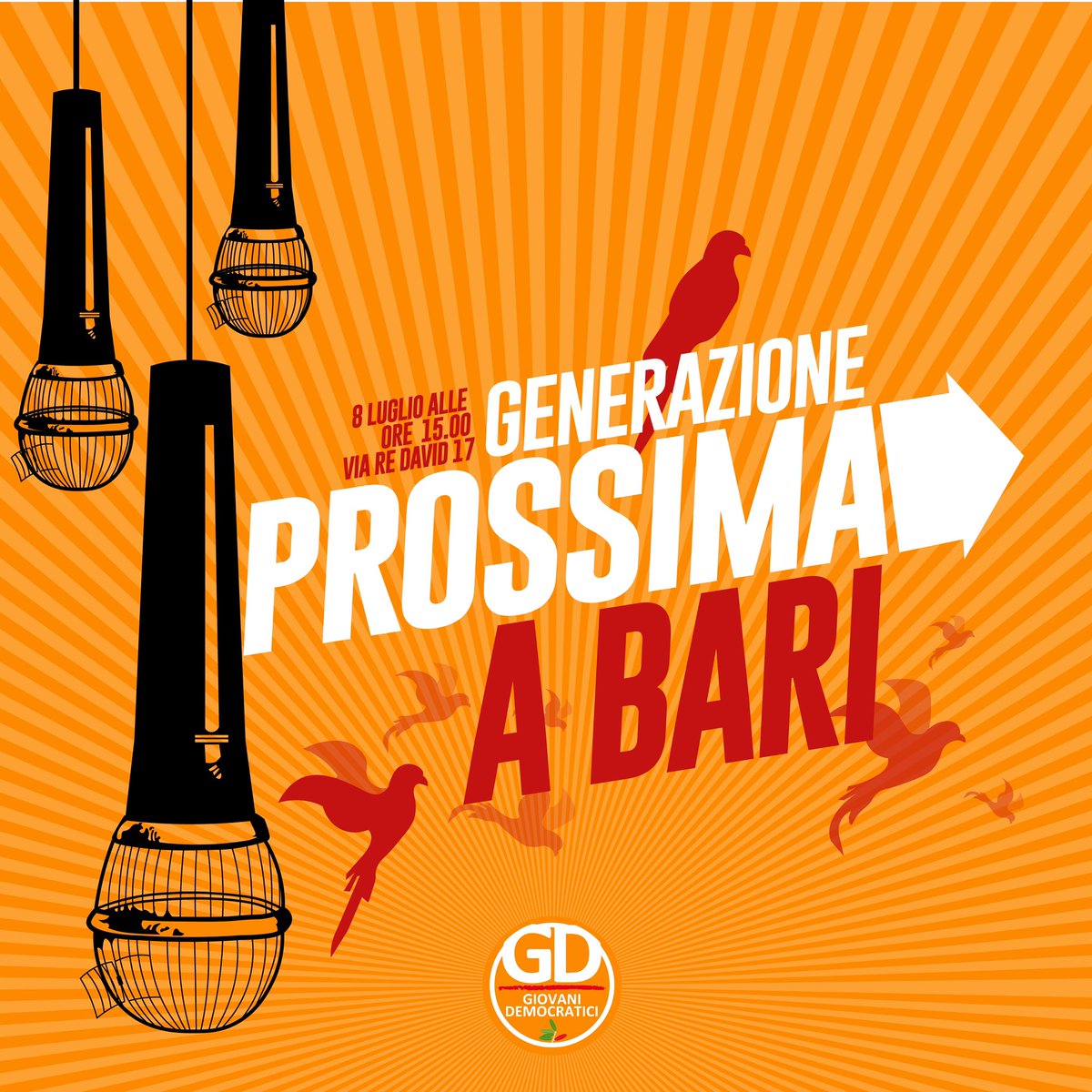 genprossima's tweet photo. ⚠️ Car* compagn* è arrivato finalmente il momento di rincontrarci vis a vis.

📌Primo evento macro territoriale, centro e sud Italia.

📍Vi aspettiamo a Bari, l'8 luglio, a partire dalle ore 15:00.

Avanti compagn* ✊️🟠
•
#giovanidemocratici https://t.co/eLCgdu57Pk