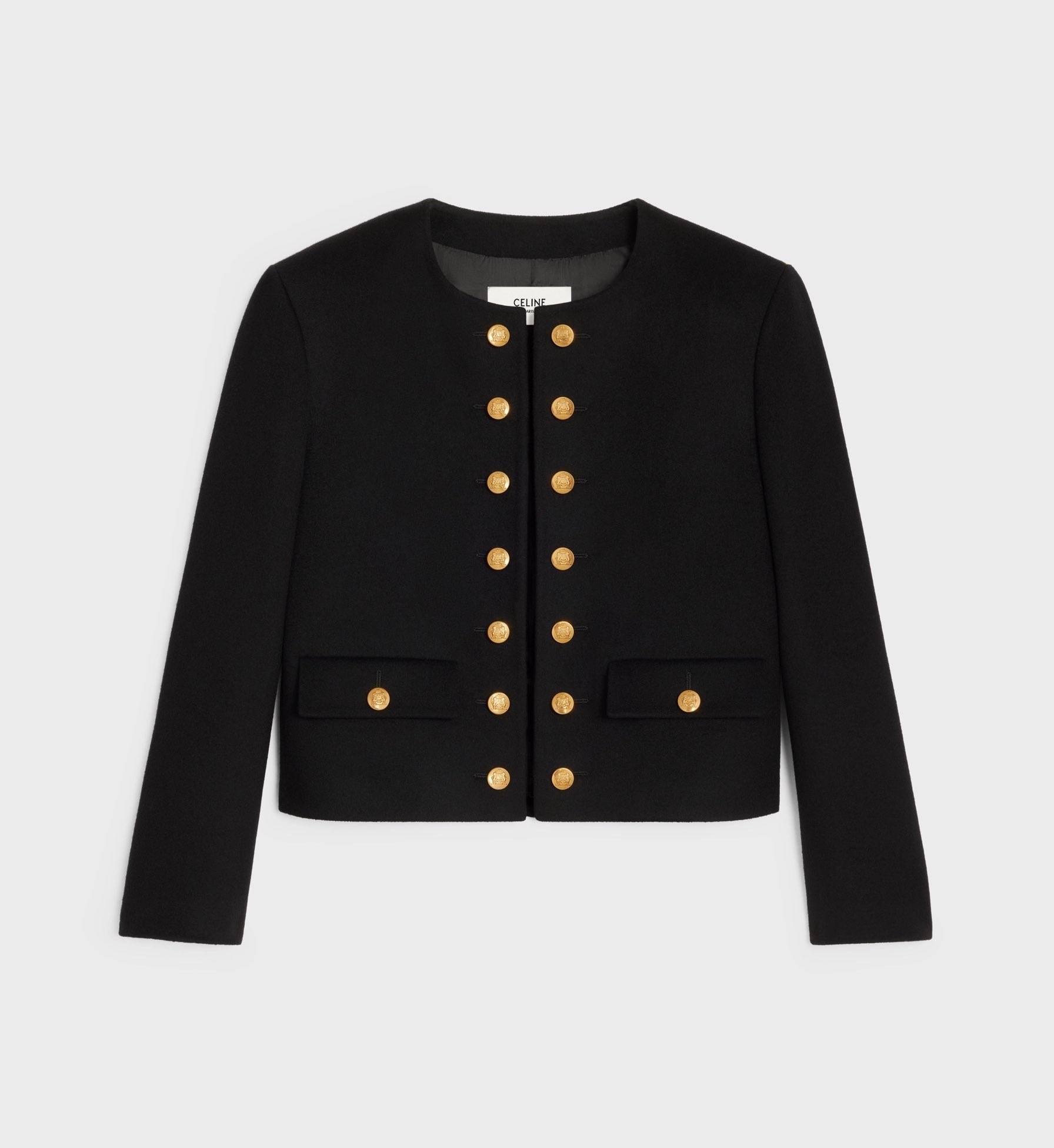 【23AW NEW】CELINE_women / CHASSEUR ウール ジャケット /Black CHASSEUR JACKET IN BOUCLÉ TWEED - BLACK | CELINE