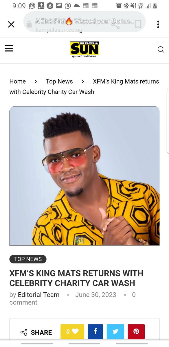 Something to read about this sunday night....
kampalasun.co.ug/?s=King+mats+ check out this link for details......
#celebritycharitycarwash 
#healthcampedition 
#15thjuly2023 
#legendsrugbygrounds