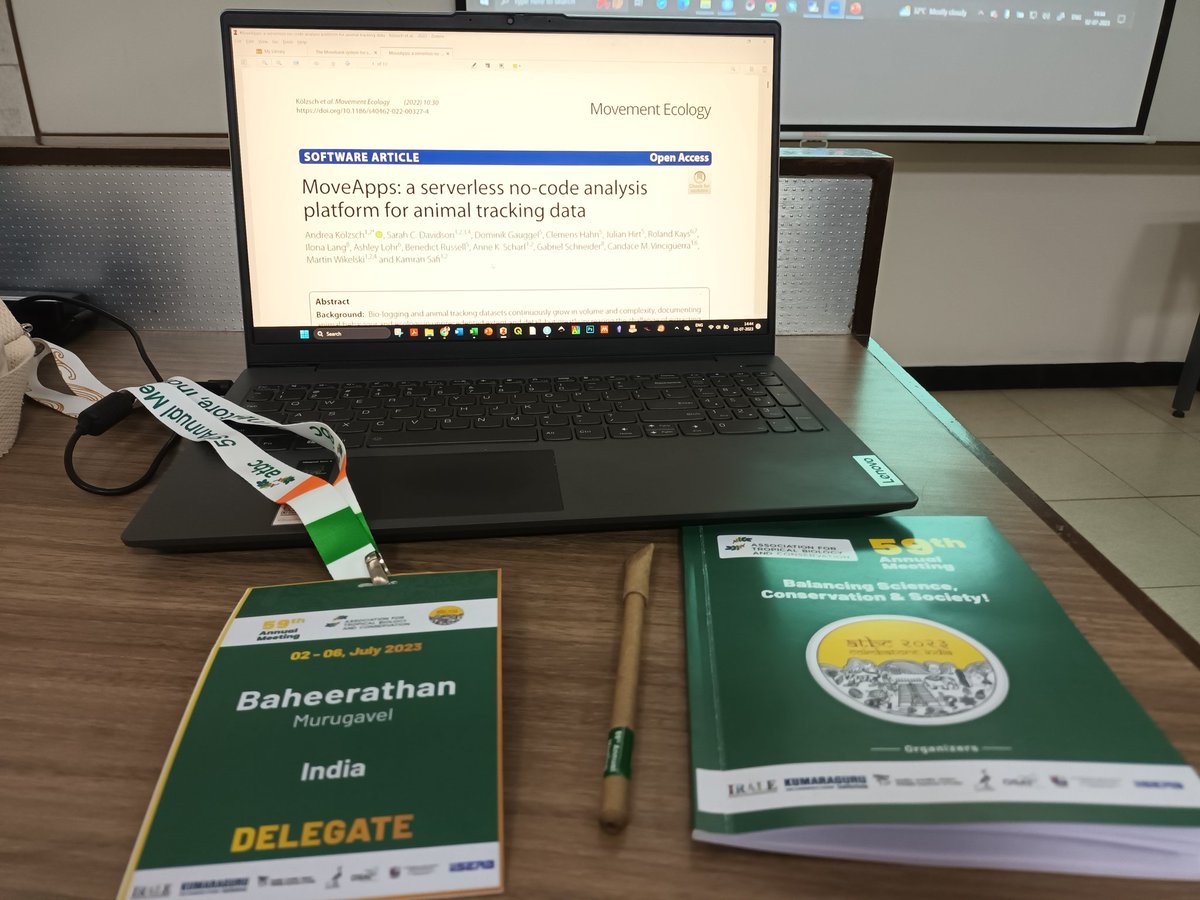 BaheerathanM's tweet photo. Day 1 of #ATBC2023 began with a classic and updated workshop on Movement Ecology using R #MoveEco_in_R by resource persons @footloose_nil and #Supratim_Dutta from @wii_india. A nice overview about the recent updates on @MovebankTeam & #Moveapps
More learning OTW @theATBC 2023 https://t.co/UKV5LMY8LE