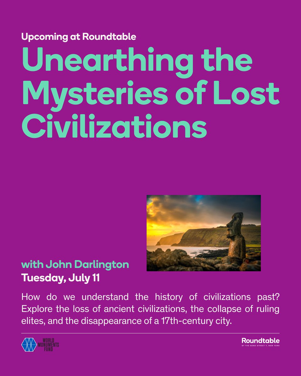 Roundtable_92NY's tweet photo. Whatever happened to the great #Assyrian empire? How did #PortRoyal, a city essential to 17th century trade routes, just collapse into the sea? 

Answer these and more with @WorldMonuments Executive Director John Darlington: https://t.co/fbSe7nhCpv https://t.co/1wgafmYAf8