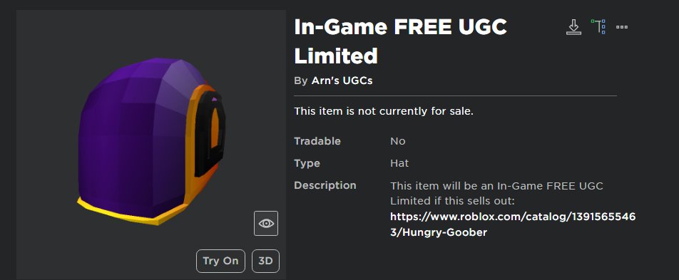 Toxin on X: Free UGC releasing at 9:30 PM EST Today Follow me for more Free  UGC releases Buy it here:  Notifier:   Auto buy limiteds with this roblox game