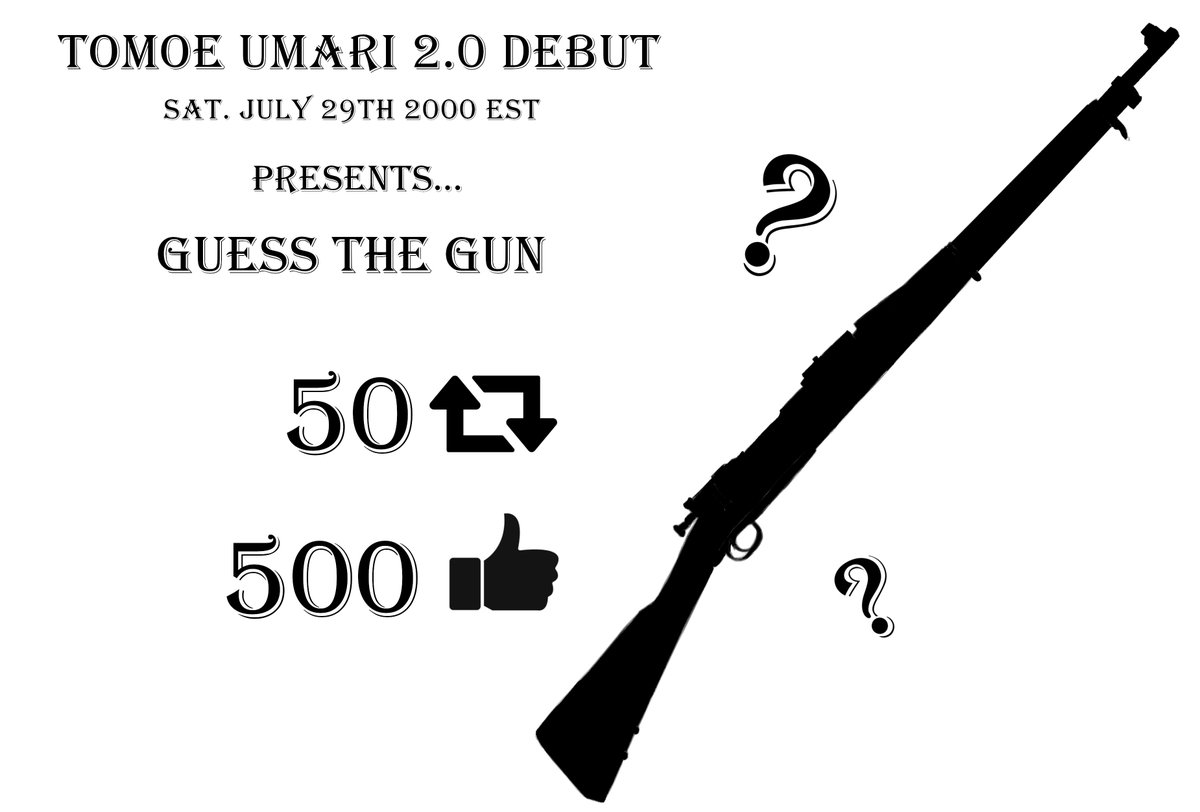 UmariTomoe's tweet photo. ⭐️27 DAYS TILL 2.0 DEBUT⭐️
So... surprise! I'll be getting a brand new gun, and I figured I'd play a fun little game with you all! If you manage to meet the goal, I'll reveal the gun prior to the debut. :)

Feel free to comment and guess what it is regardless! It's super cool!! https://t.co/eRgnF7yxGi