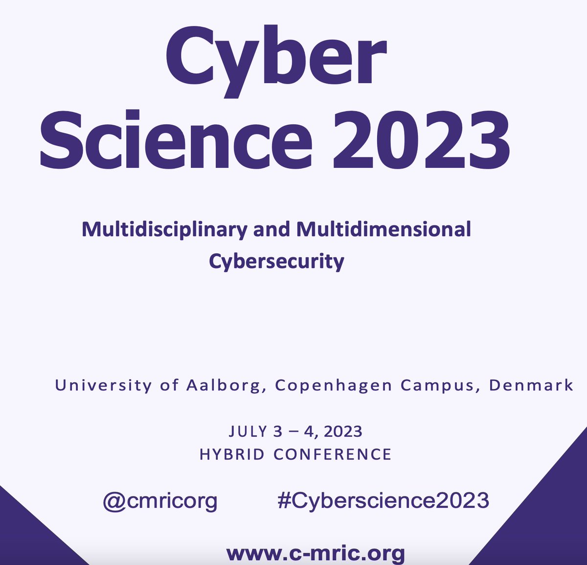 #CyberScience2023 #conference all ready and set, see you all tomorrow #Copenhagen #AAU #Denmark <a href="/aalborg_uni/">Aalborg Universitet</a> #cybersecurity #ai #multidisciplinary #socialmedia #incident #LLM #multidimensional
Download booklet to follow the proceedings c-mric.org/wp-content/upl…