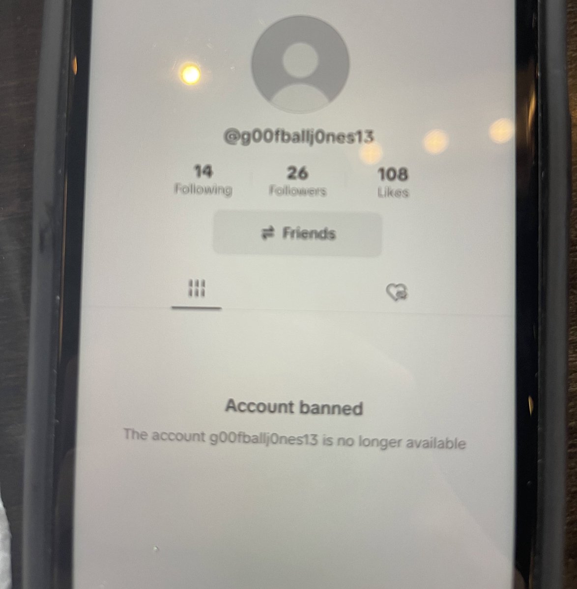 vwolfsbanev's tweet photo. ⚠️ Breaking News

Streamer and DJ g00fballJ0nes13 has officially been banned on TikTok

Reason still unknown

RT for updates https://t.co/iLKmZPZgtm
